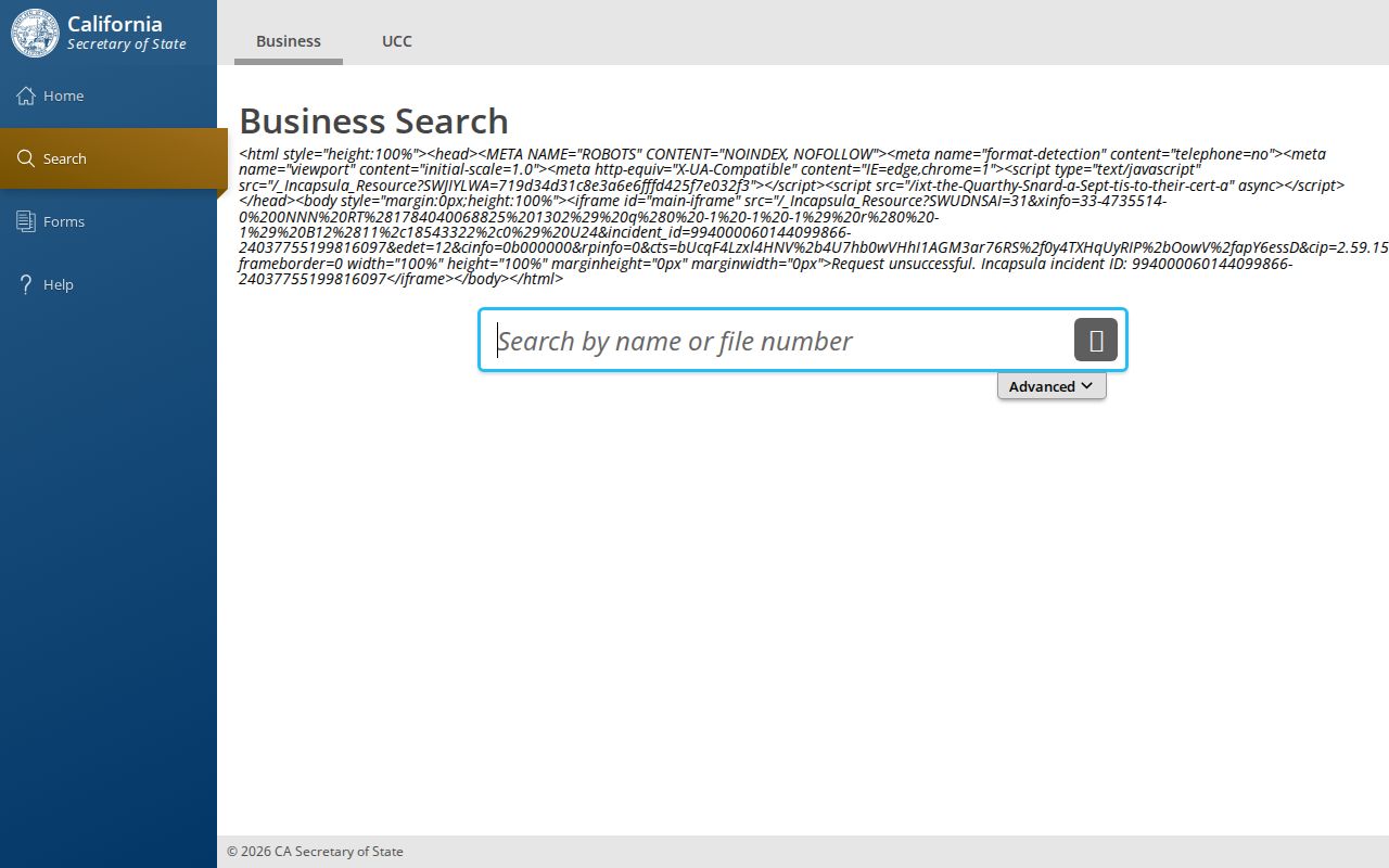 Butte County people search California SOS business search