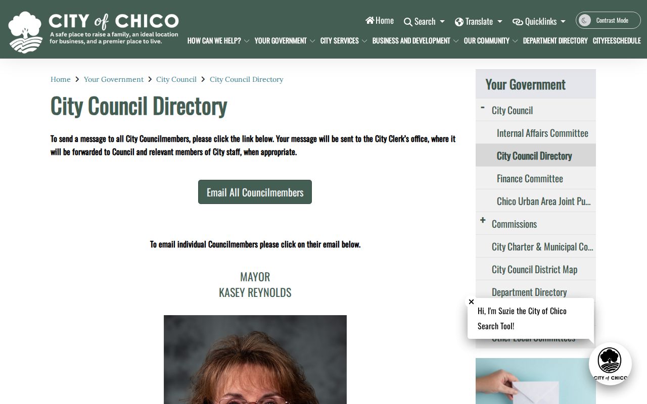 Butte County people directories Chico City Council directory