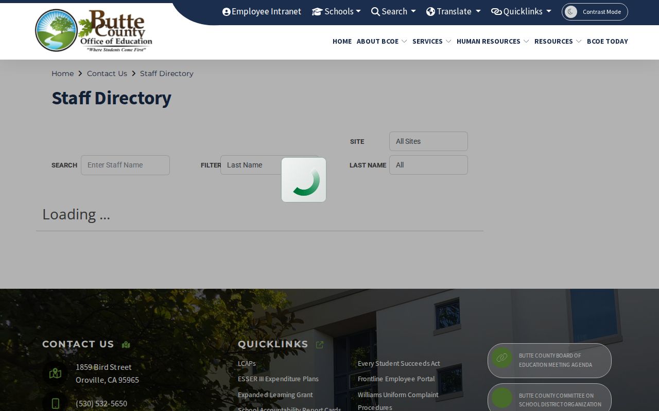 Butte County people directories BCOE staff directory